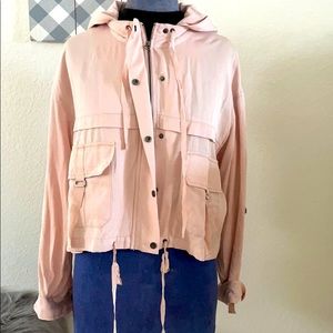 Max studio pink crop utility jacket New! M